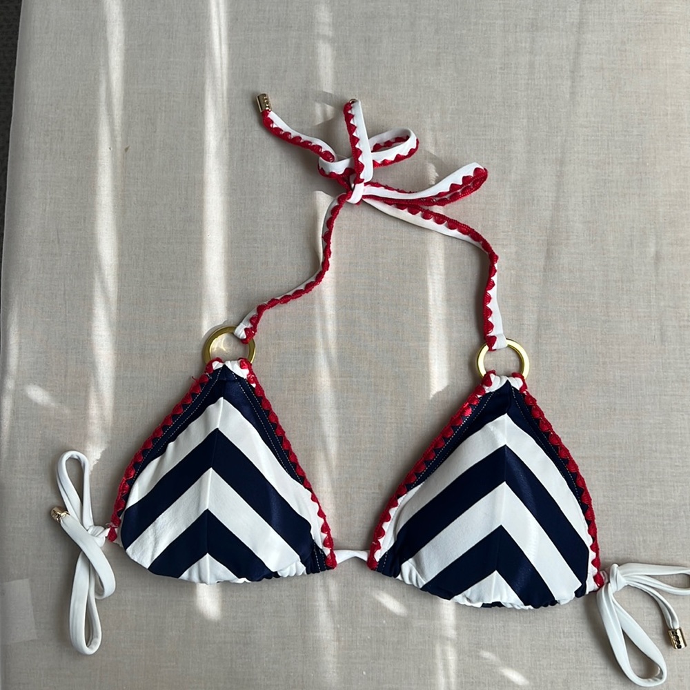 One of a kind Beach Bunny Striped Triangle Top
